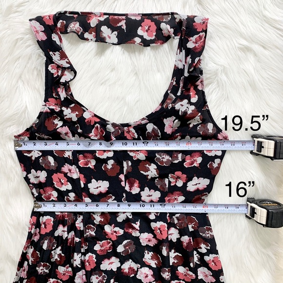 SOLD-Urban Outfitters Silk Ruffled Floral Dress - Picture 7 of 8